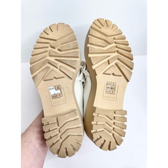 Dolce Vita Shoes Womens Size 10 Haris Ivory Leather Platform Loafers - Picture 9 of 9